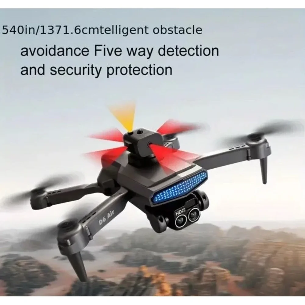 DLRC D6 AIR HD Dual Camera Drone Foldable WiFi FPV Quadcopter w/2 Batteries/Case